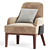 Modern Tufted Fabric Armchair Design 3D model small image 3