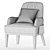 Modern Tufted Fabric Armchair Design 3D model small image 4