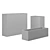 Concrete Ominimalism Rectangular Planters 3D model small image 2