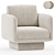 Sleek Design Gallotti Lilas Armchair 3D model small image 1