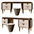 Luxury Diamante Dressing Table Set 3D model small image 1