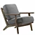 Sleek Metro Accent Seating 3D model small image 1