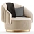 Stylish Swivel Armchair by i4 Mariani 3D model small image 1