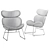 Elegant Woven Fabric Armchair - Light Grey 3D model small image 7