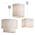 Thade Linen Pendant Light Trio 3D model small image 1