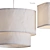 Thade Linen Pendant Light Trio 3D model small image 3
