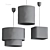 Thade Linen Pendant Light Trio 3D model small image 4