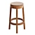 Swivel Oak Cane Stool 3D model small image 2