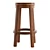 Swivel Oak Cane Stool 3D model small image 3