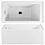 Modern Grayley Alcove Bathtub, Left Drain 3D model small image 1