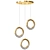 Crystal Gold LED Ring Chandelier 3D model small image 2