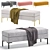 Modern Gray Kona Bench Furniture 3D model small image 1