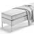 Modern Gray Kona Bench Furniture 3D model small image 4