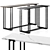 Rectangular Marble Console Table Set 3D model small image 1