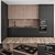 Sleek Wood Black Kitchen Set 3D model small image 1