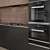 Sleek Wood Black Kitchen Set 3D model small image 4