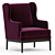 Elegant Big Daddy Wing Chair 3D model small image 1