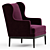 Elegant Big Daddy Wing Chair 3D model small image 2