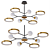 Elegant Warm Glass Chandelier Lighting 3D model small image 1