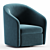 Sleek Swivel Barrel Chair 3D model small image 2