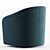 Sleek Swivel Barrel Chair 3D model small image 3