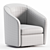 Sleek Swivel Barrel Chair 3D model small image 4