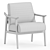 Elegant Walnut Velvet Armchair, Cocoa 3D model small image 3