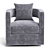 Luxurious Velvet Swivel Barrel Chair 3D model small image 2