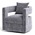 Luxurious Velvet Swivel Barrel Chair 3D model small image 3