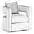 Luxurious Velvet Swivel Barrel Chair 3D model small image 4