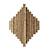 Geometric Wood Metal Wall Art 3D model small image 4