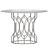 Sleek Champagne Glass Dining Table 3D model small image 2