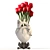 Handcrafted White Heart Vase 3D model small image 1