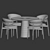 Modern Wood Dining Set Oleandro 3D model small image 2