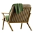 Modern Wood Frame Armchair Crate & Barrel 3D model small image 3