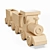 Wooden Train Toy Set 3D model small image 2