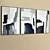 Abstract Paintings Set 3-Piece Frames 3D model small image 4