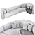 Sleek Moon Sofa Elegant Design 3D model small image 3