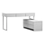 Dresden Writing Desk White Chrome 3D model small image 2