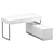 Dresden Writing Desk White Chrome 3D model small image 4