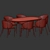 Elegant Velvet Dining Set 3D model small image 4