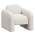 Elegant Niles Chair in Cream Boucle 3D model small image 1