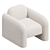 Elegant Niles Chair in Cream Boucle 3D model small image 2