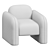 Elegant Niles Chair in Cream Boucle 3D model small image 3