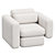 Elegant Asym Chair in Cream Boucle 3D model small image 5