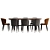 Dorian Fabric Wood Dining Set 3D model small image 3