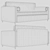 Vintage Velvet Sofa Bed in Ochre 3D model small image 2