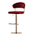 Luxury Red Velvet Bar Stool 3D model small image 2