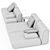 Stylish, Versatile Sofa N1 3D model small image 3