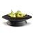 Elegant Black Marble Fruit Platter 3D model small image 2